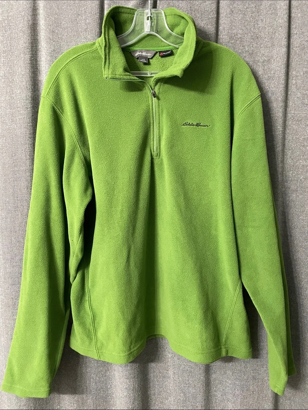 Eddie Bauer Lime Green Quarter-Zip Fleece Pullover